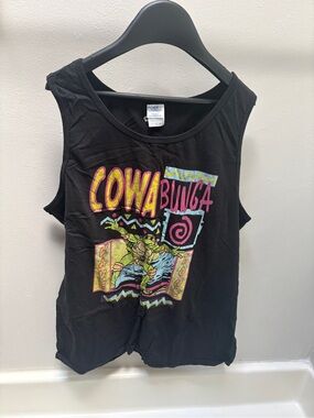 Port & Company Black 'Cowabunga' Graphic Tank Top